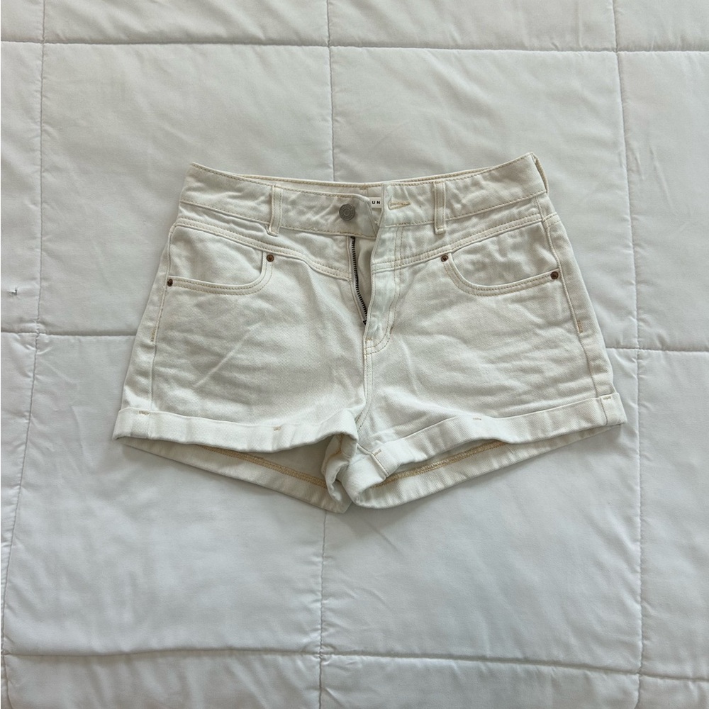 Pacsun white denim mom shorts